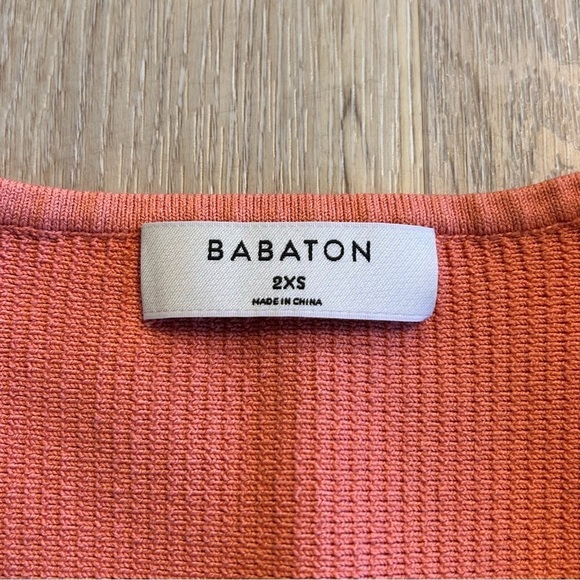 Aritzia Babaton Sculpt Knit Deep V Tank - grapefruit, coral - Picture 8 of 9